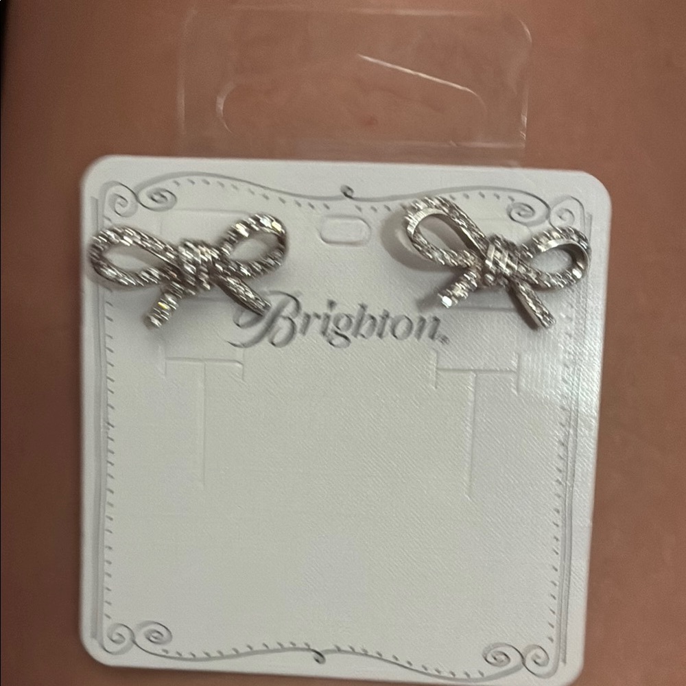 Brighton Silver Bow Earrings